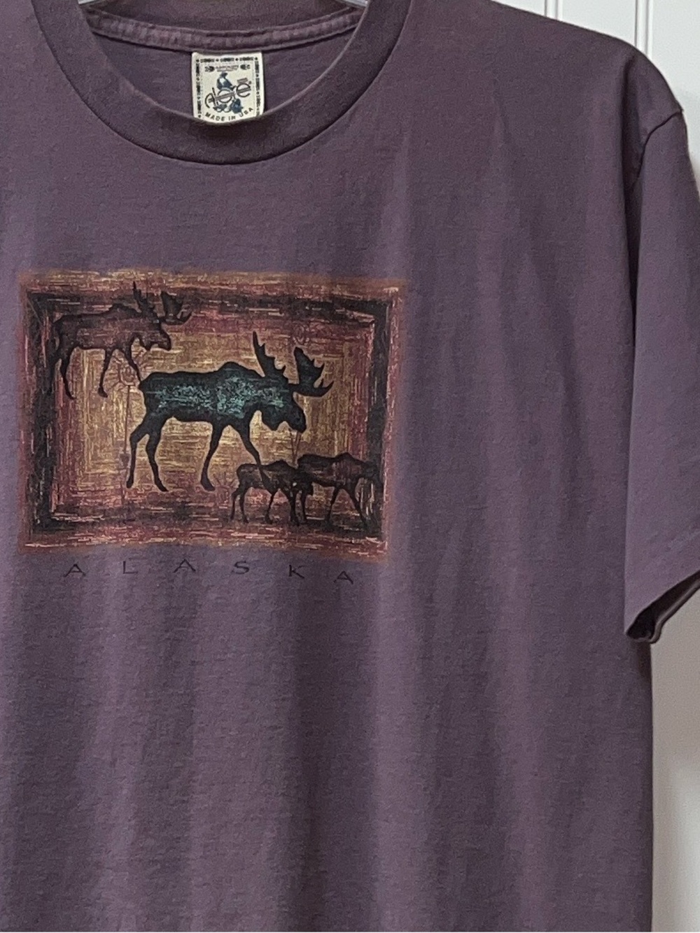 90s Alaska Moose Hieroglyphics Shirt L Vintage